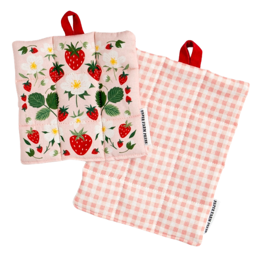 Strawberry Pot Holder Set